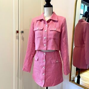 Pink jacket and skirt 2 piece set
